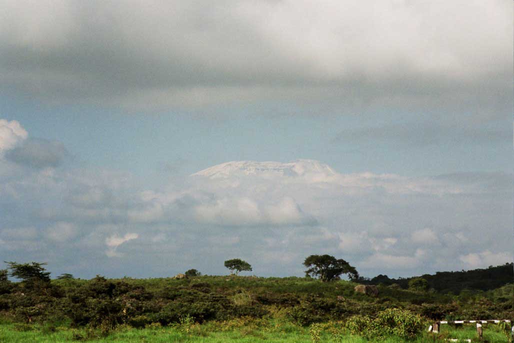 Arusha NP, gezicht vanaf Momella op de Kilimanjaro