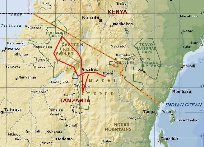 Serengeti Migration map